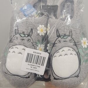 NEW Studio Ghibli‎ My Neighbor Totoro Fluffy Fuzzy Floral Clog Slippers Size XL